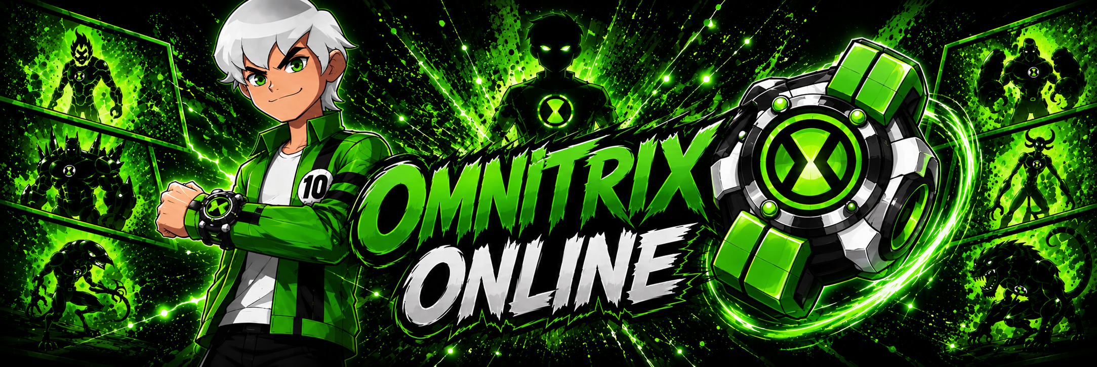 Banner OmniTrix Online com os personagens do jogo